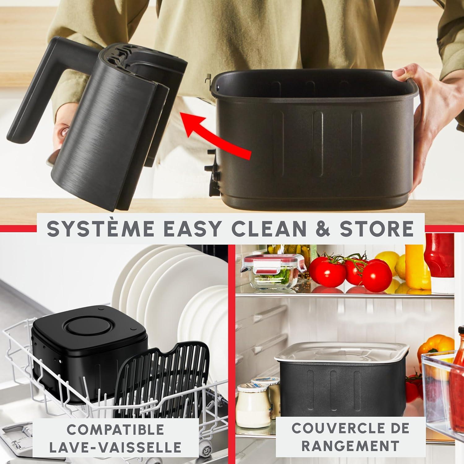 imageMoulinex Easy Fry Silence air fryer 5L 15kg Technologie Silence Systme Easy Clean ampamp Store Noir EZ5528F0Interface classique