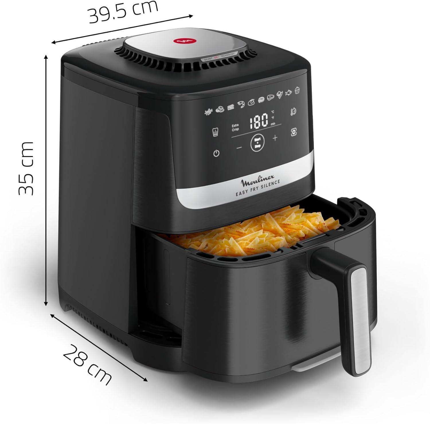 imageMoulinex Easy Fry Silence air fryer 5L 15kg Technologie Silence Systme Easy Clean ampamp Store Noir EZ5528F0Interface classique