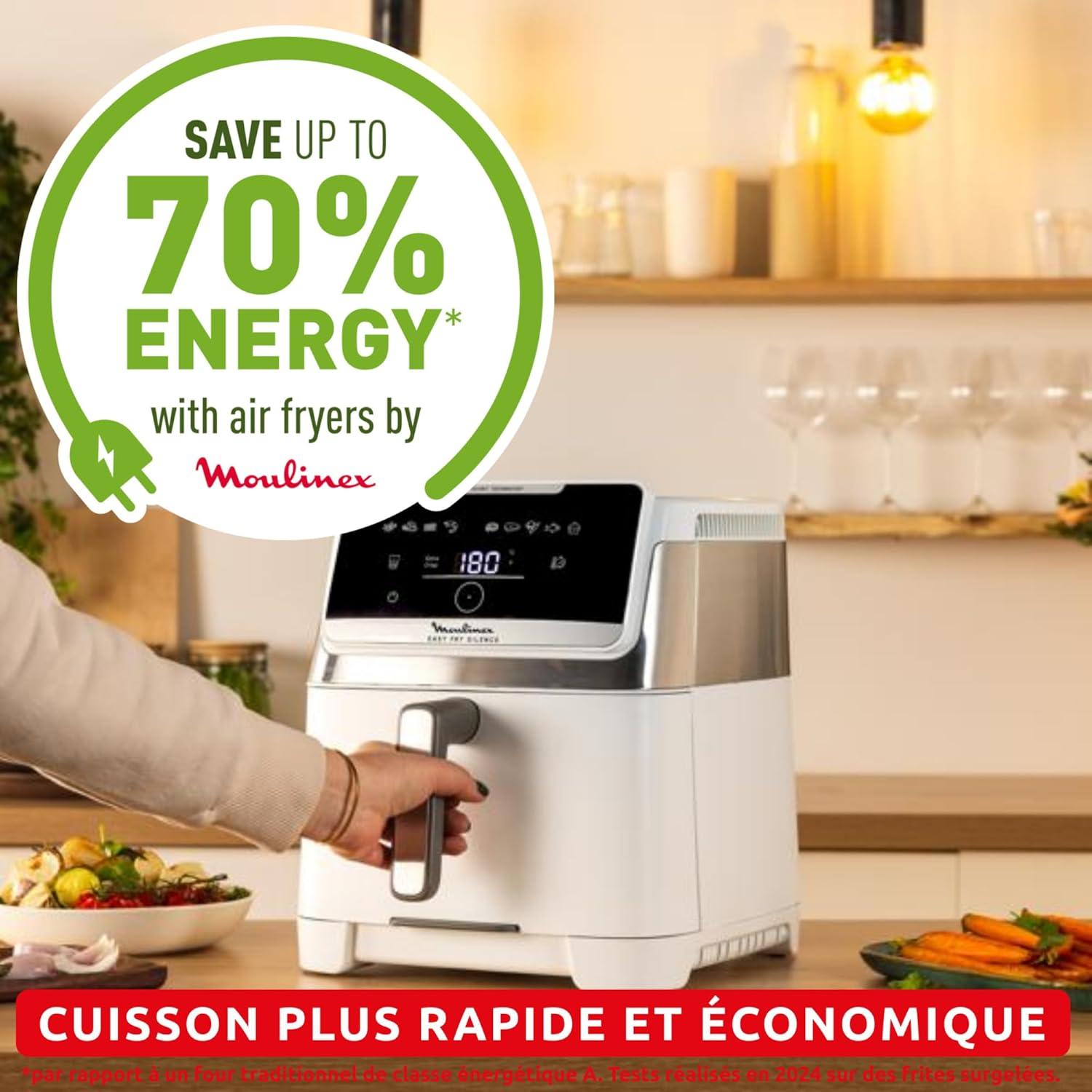imageMoulinex Easy Fry Silence air fryer 5L 15kg Technologie Silence Systme Easy Clean ampamp Store Noir EZ5528F0Interface classique