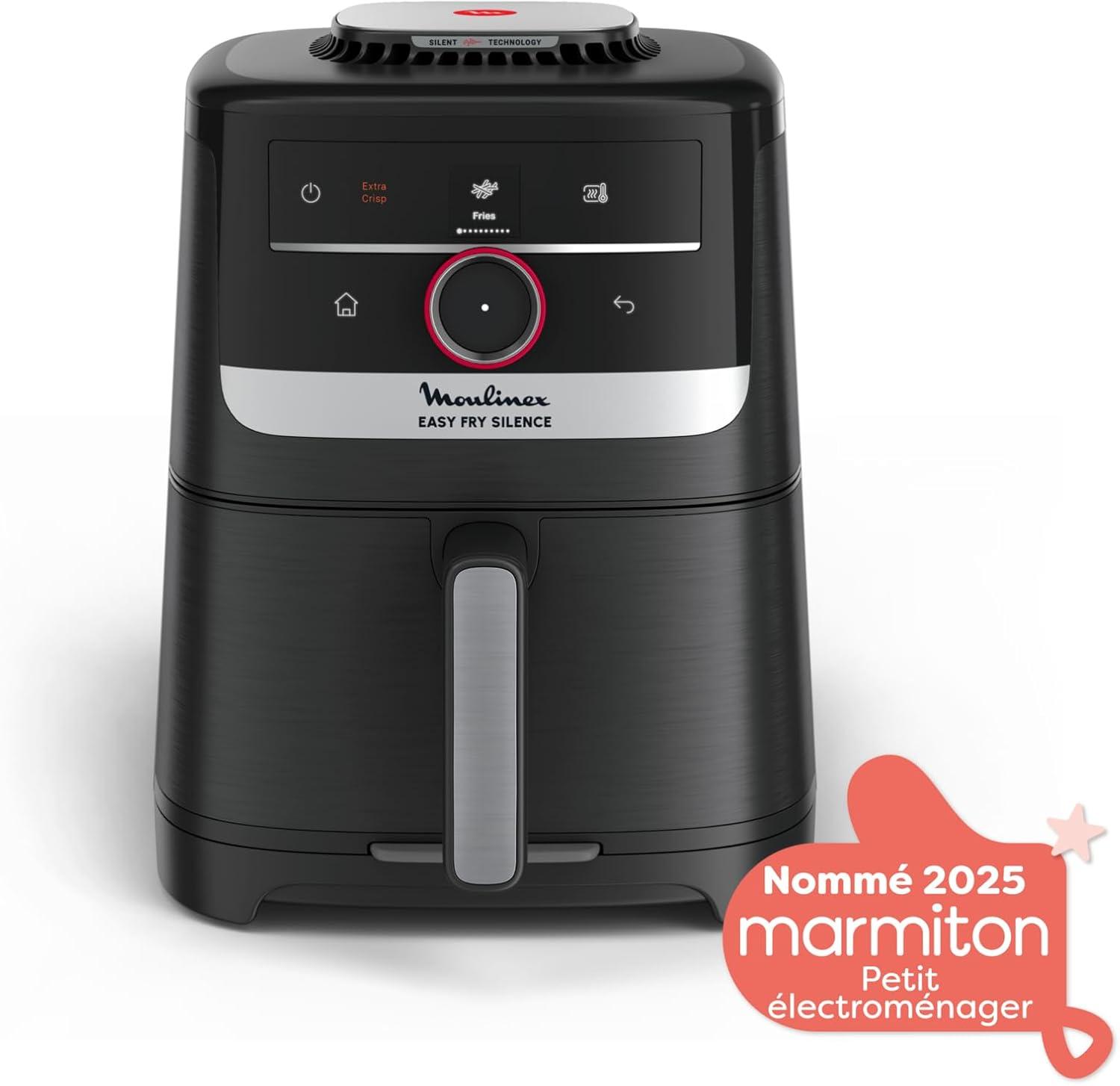 imageMoulinex Easy Fry Silence air fryer 5L 15kg Technologie Silence Systme Easy Clean ampamp Store Noir EZ5528F0Interface pas pas