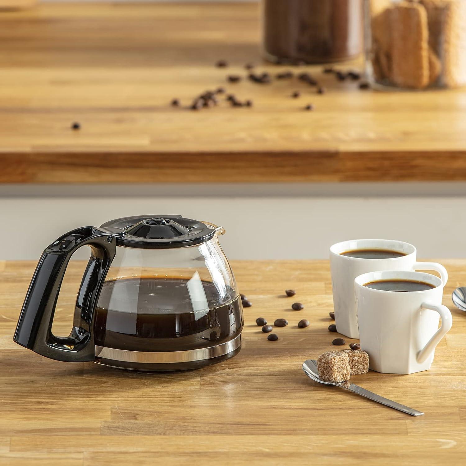 imageMoulinex Subito Cafetire filtre lectrique 06 L soit 6 tasses Machine caf Systme anti goutte Portefiltre pivotant Auto off 30 min FG150813 NoirInox