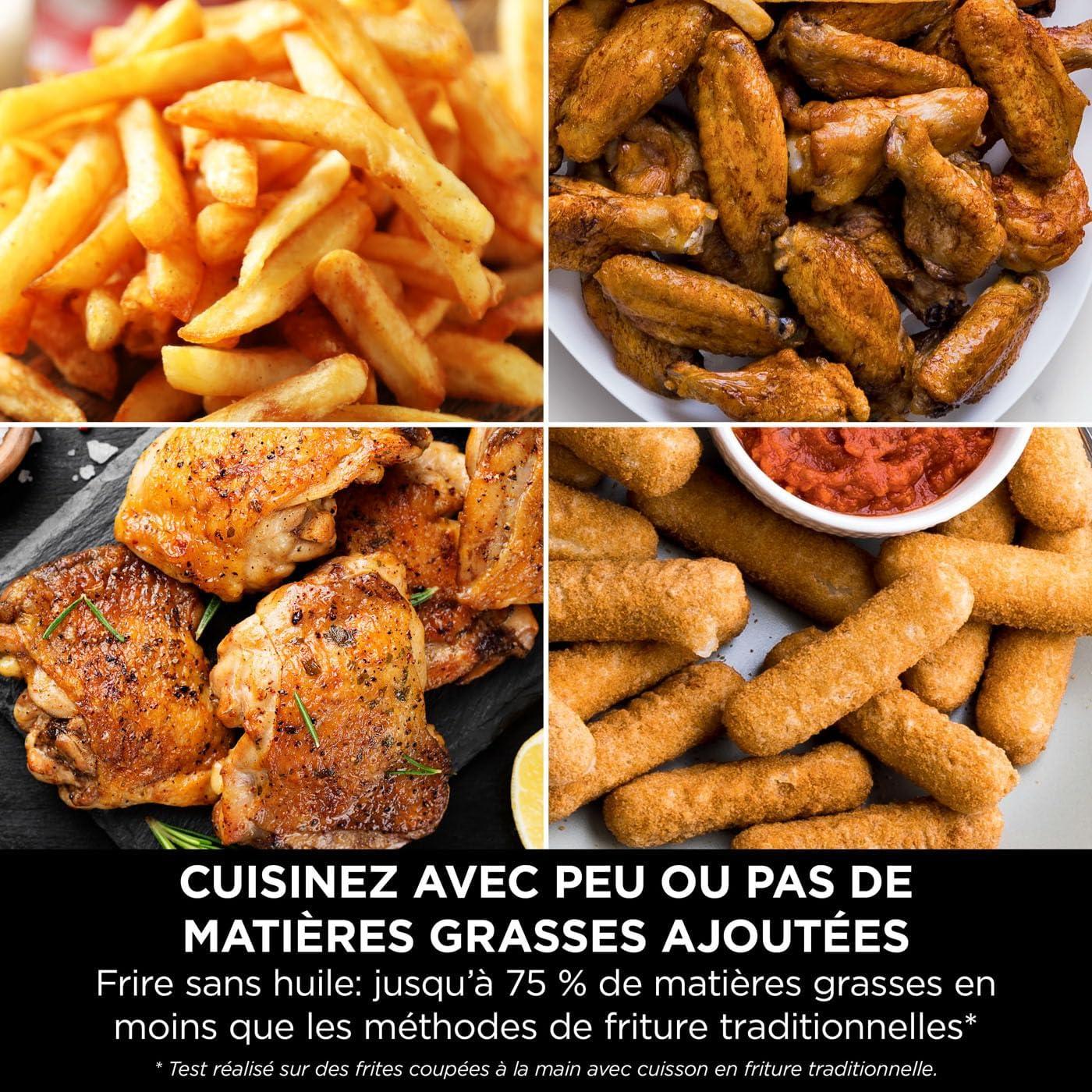 imageNINJA Foodi FlexDrawer Air Fryer 2 Compartiments Avec Sparateur Amovible Grande Capacit 104L Air Fryer 7en1 Max 240C Pices Antiadhsives Amovibles Lavables Au LaveVaisselle NoirGris