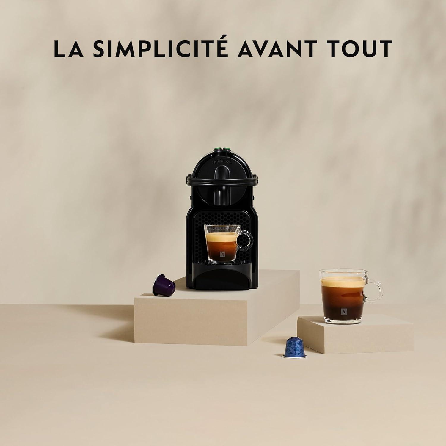 imageNespresso Machine caf Inissia noir Delonghi Original Bundle Top Slection Ispirazione 100 Capsules