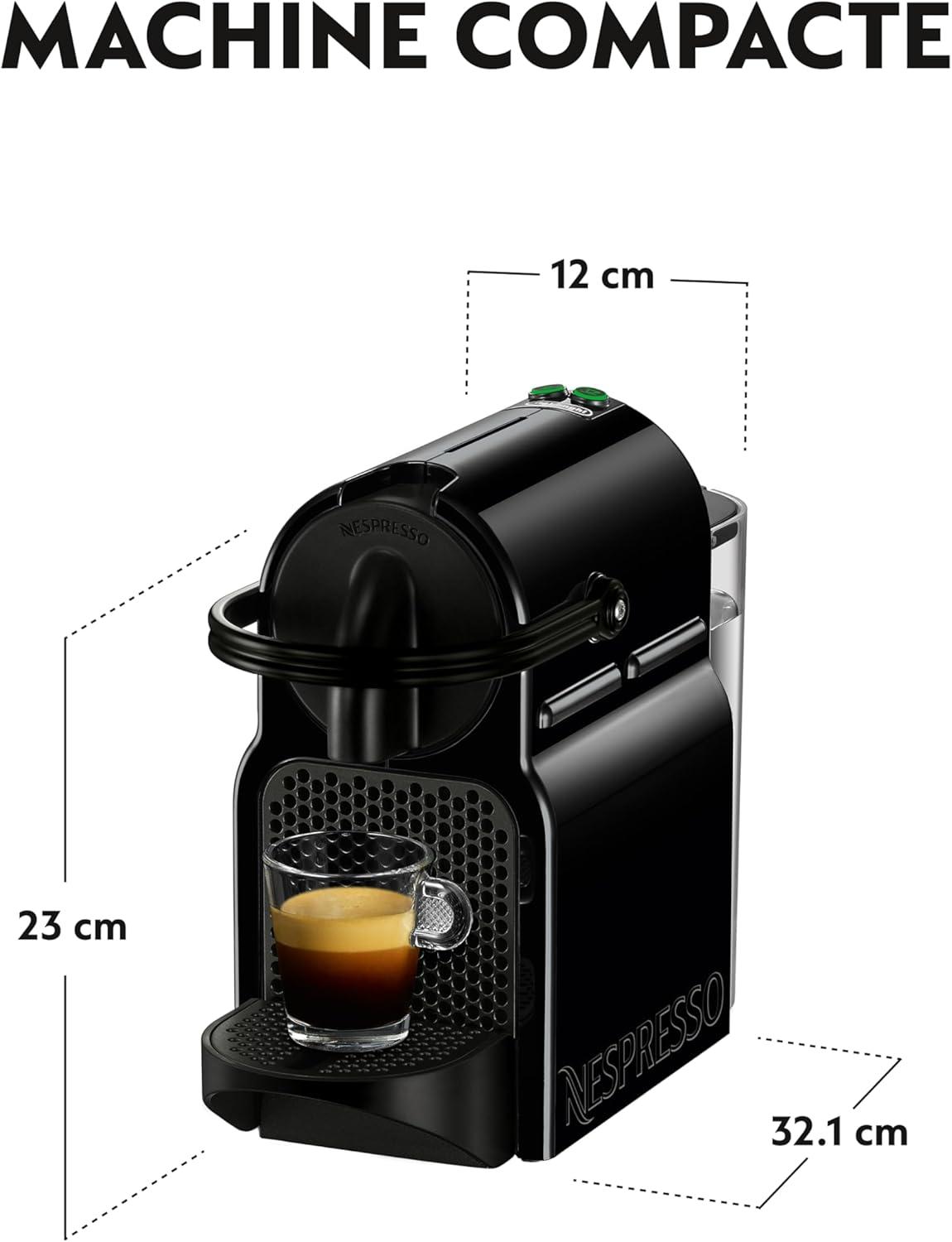 imageNespresso Machine caf Inissia noir Delonghi Original Bundle Top Slection Ispirazione 100 Capsules