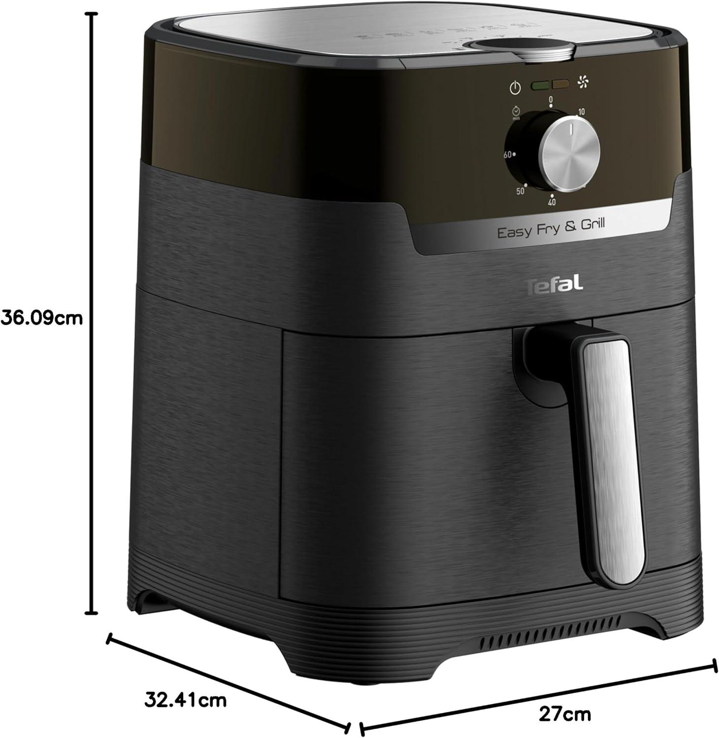 imageTefal EY401D Easy Fry Deluxe Friteuse Air Chaud 1500 W Capacit 42 l XL avec 6 Programmes Automatiques cran Numrique Minuterie Frites pour 6 Portions en Acier InoxydableNoirNoir