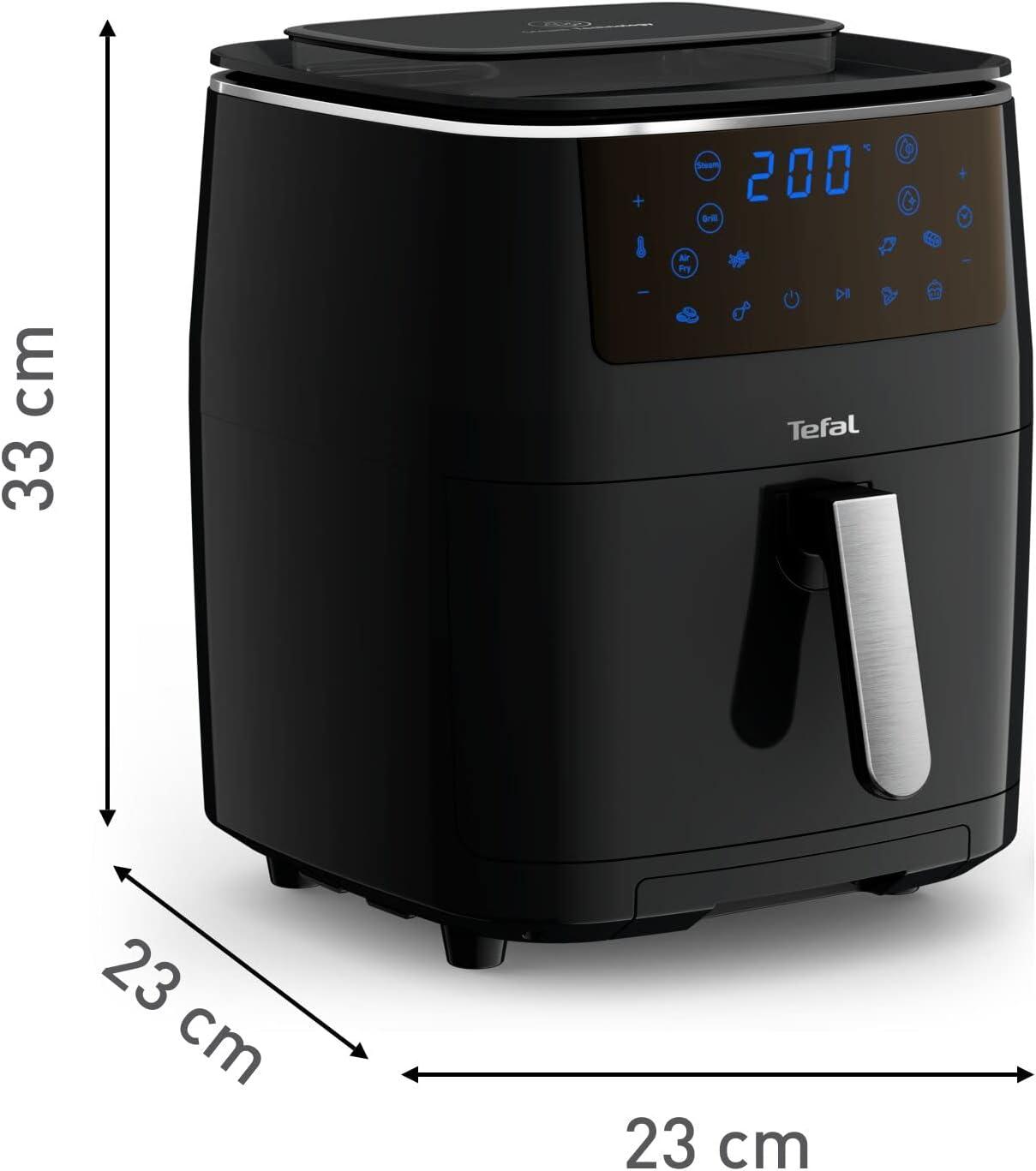 imageTefal EY401D Easy Fry Deluxe Friteuse Air Chaud 1500 W Capacit 42 l XL avec 6 Programmes Automatiques cran Numrique Minuterie Frites pour 6 Portions en Acier InoxydableNoirNoir