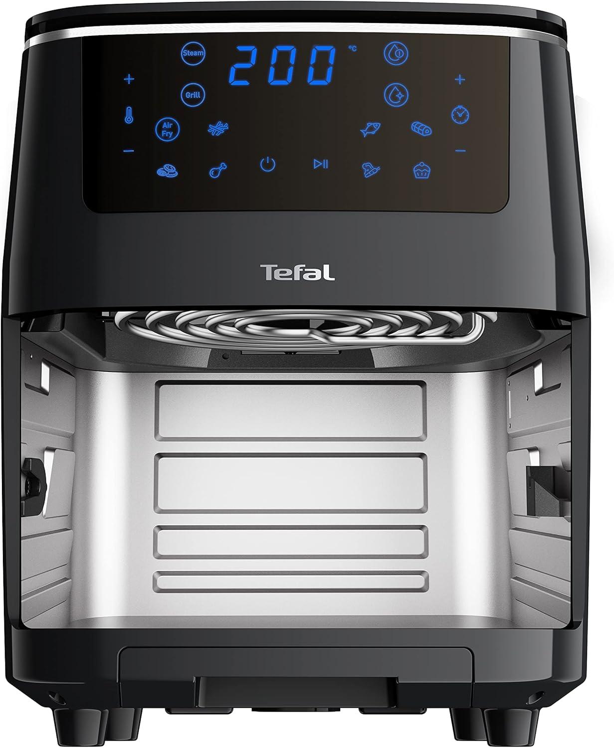 imageTefal EY401D Easy Fry Deluxe Friteuse Air Chaud 1500 W Capacit 42 l XL avec 6 Programmes Automatiques cran Numrique Minuterie Frites pour 6 Portions en Acier InoxydableNoirNoir