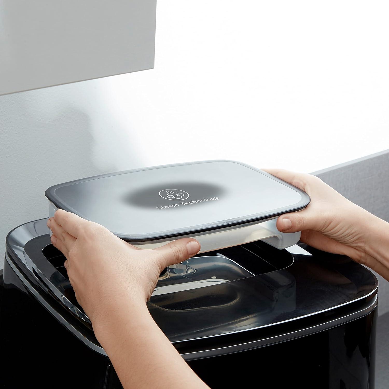imageTefal EY401D Easy Fry Deluxe Friteuse Air Chaud 1500 W Capacit 42 l XL avec 6 Programmes Automatiques cran Numrique Minuterie Frites pour 6 Portions en Acier InoxydableNoirNoir