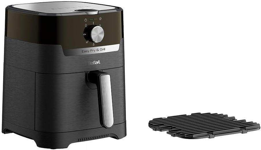 imageTefal EY401D Easy Fry Deluxe Friteuse Air Chaud 1500 W Capacit 42 l XL avec 6 Programmes Automatiques cran Numrique Minuterie Frites pour 6 Portions en Acier InoxydableNoirNoir
