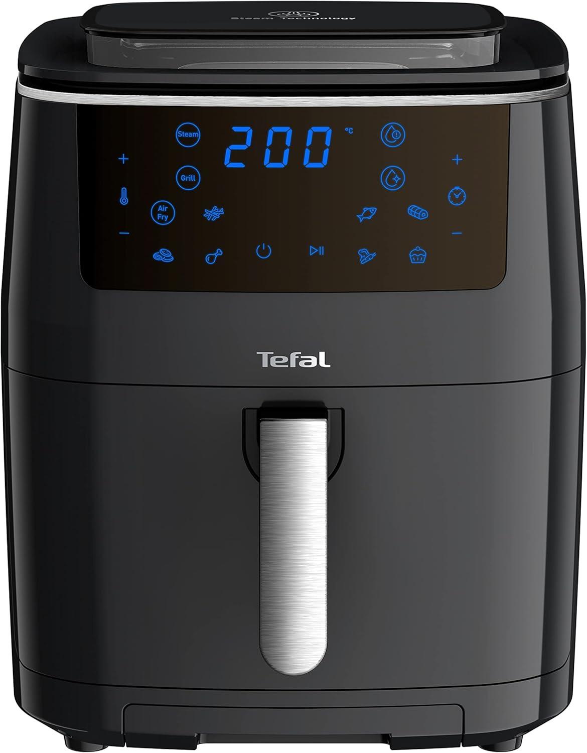 imageTefal EY401D Easy Fry Deluxe Friteuse Air Chaud 1500 W Capacit 42 l XL avec 6 Programmes Automatiques cran Numrique Minuterie Frites pour 6 Portions en Acier InoxydableNoirNoir