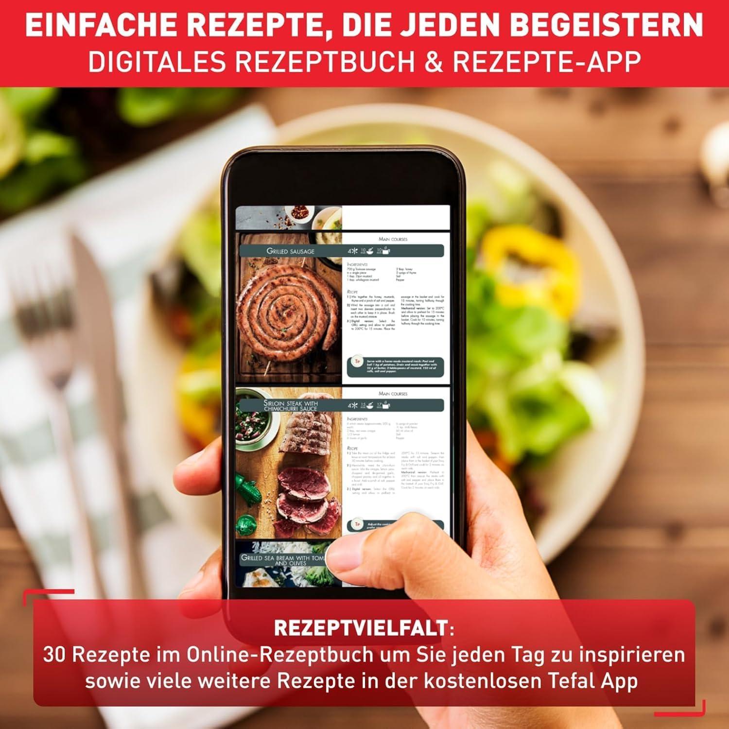 imageTefal EY401D Easy Fry Deluxe Friteuse Air Chaud 1500 W Capacit 42 l XL avec 6 Programmes Automatiques cran Numrique Minuterie Frites pour 6 Portions en Acier InoxydableNoirNoir
