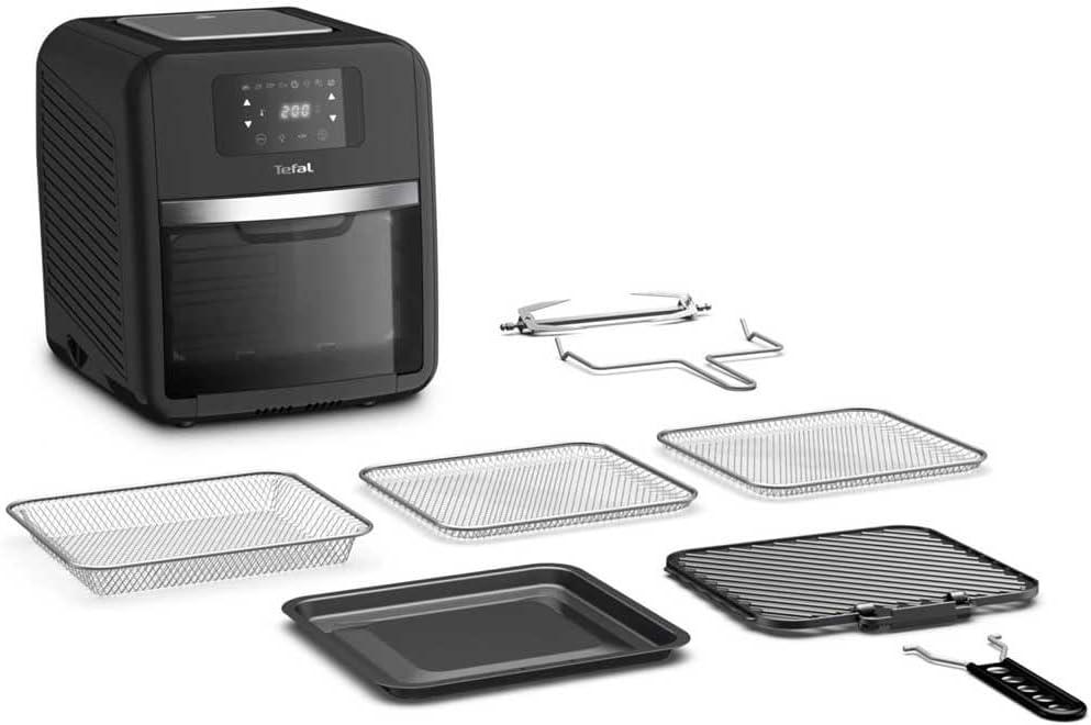 imageTefal EY401D Easy Fry Deluxe Friteuse Air Chaud 1500 W Capacit 42 l XL avec 6 Programmes Automatiques cran Numrique Minuterie Frites pour 6 Portions en Acier InoxydableNoirBlack