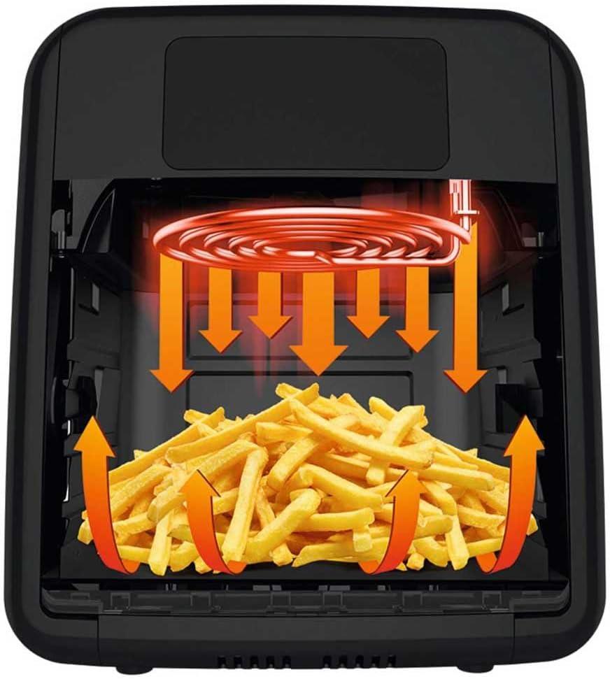imageTefal EY401D Easy Fry Deluxe Friteuse Air Chaud 1500 W Capacit 42 l XL avec 6 Programmes Automatiques cran Numrique Minuterie Frites pour 6 Portions en Acier InoxydableNoirBlack