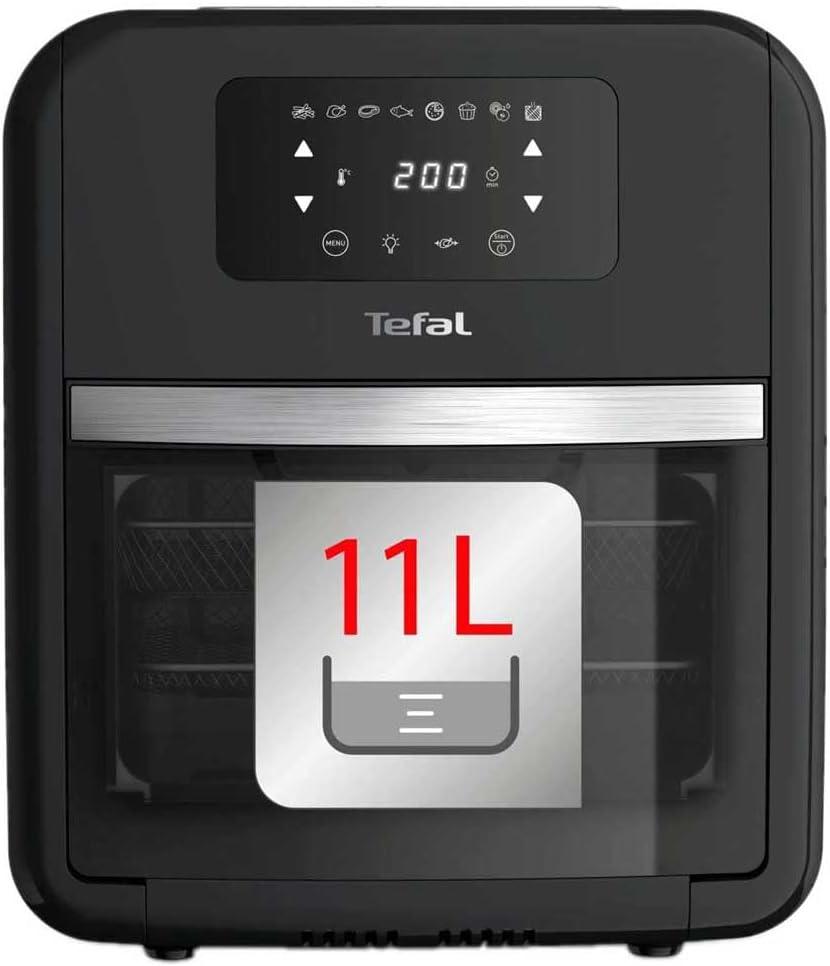 imageTefal EY401D Easy Fry Deluxe Friteuse Air Chaud 1500 W Capacit 42 l XL avec 6 Programmes Automatiques cran Numrique Minuterie Frites pour 6 Portions en Acier InoxydableNoirBlack