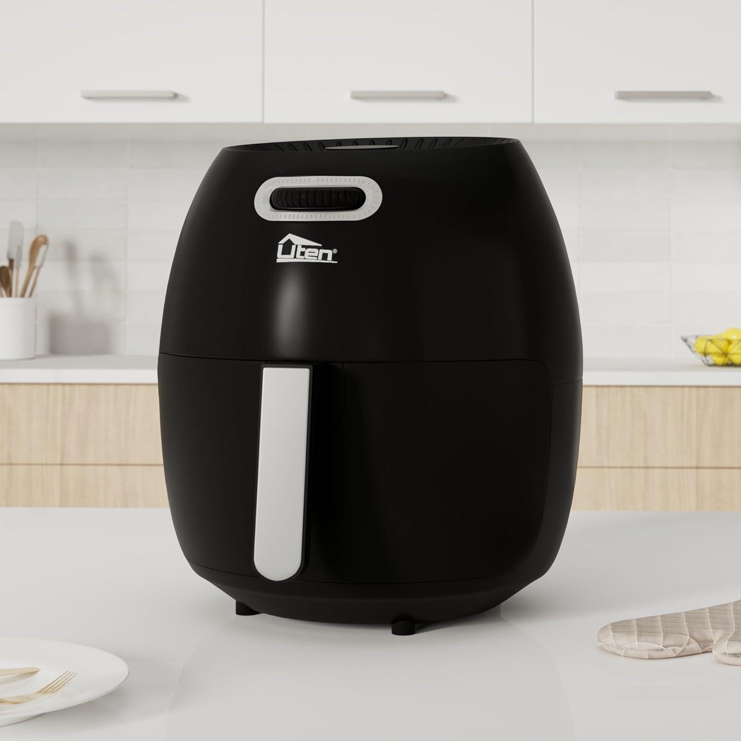 imageUten Friteuse sans Huile Friteuse Air lectrique 65L avec Panier Minuteur et Temprature Tglable Cuisson rapide Grande Capacit pour 1800WNoir1