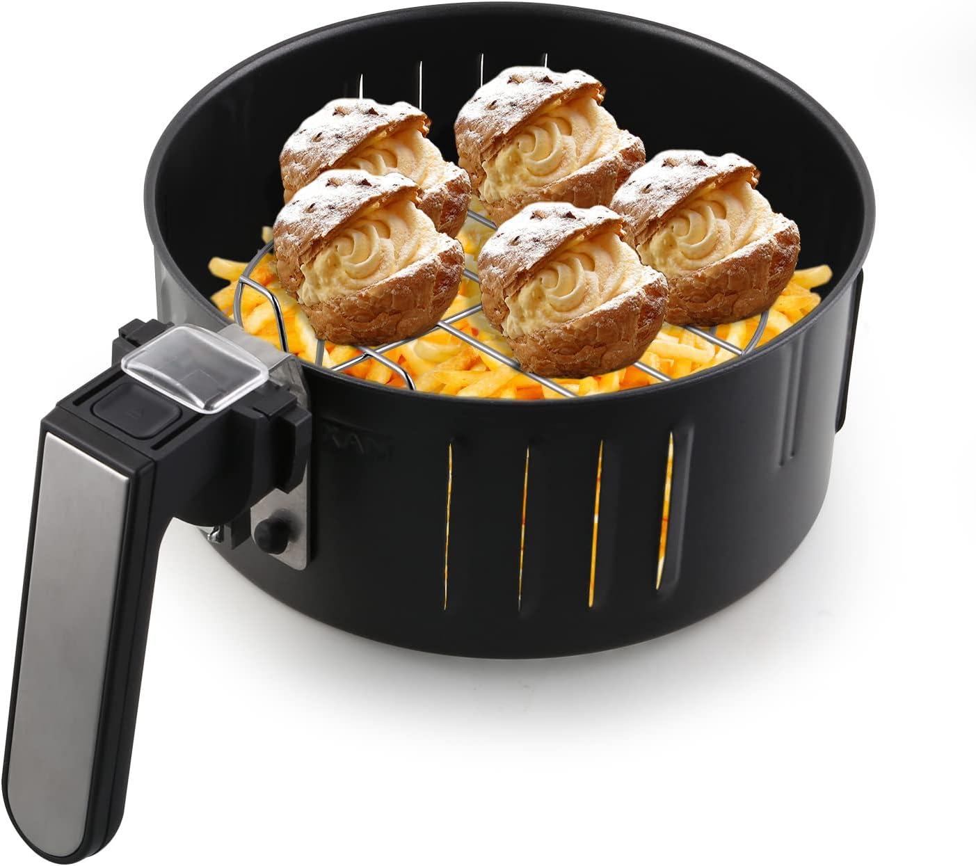 imageUten Friteuse sans Huile Friteuse Air lectrique 65L avec Panier Minuteur et Temprature Tglable Cuisson rapide Grande Capacit pour 1800WNoir3