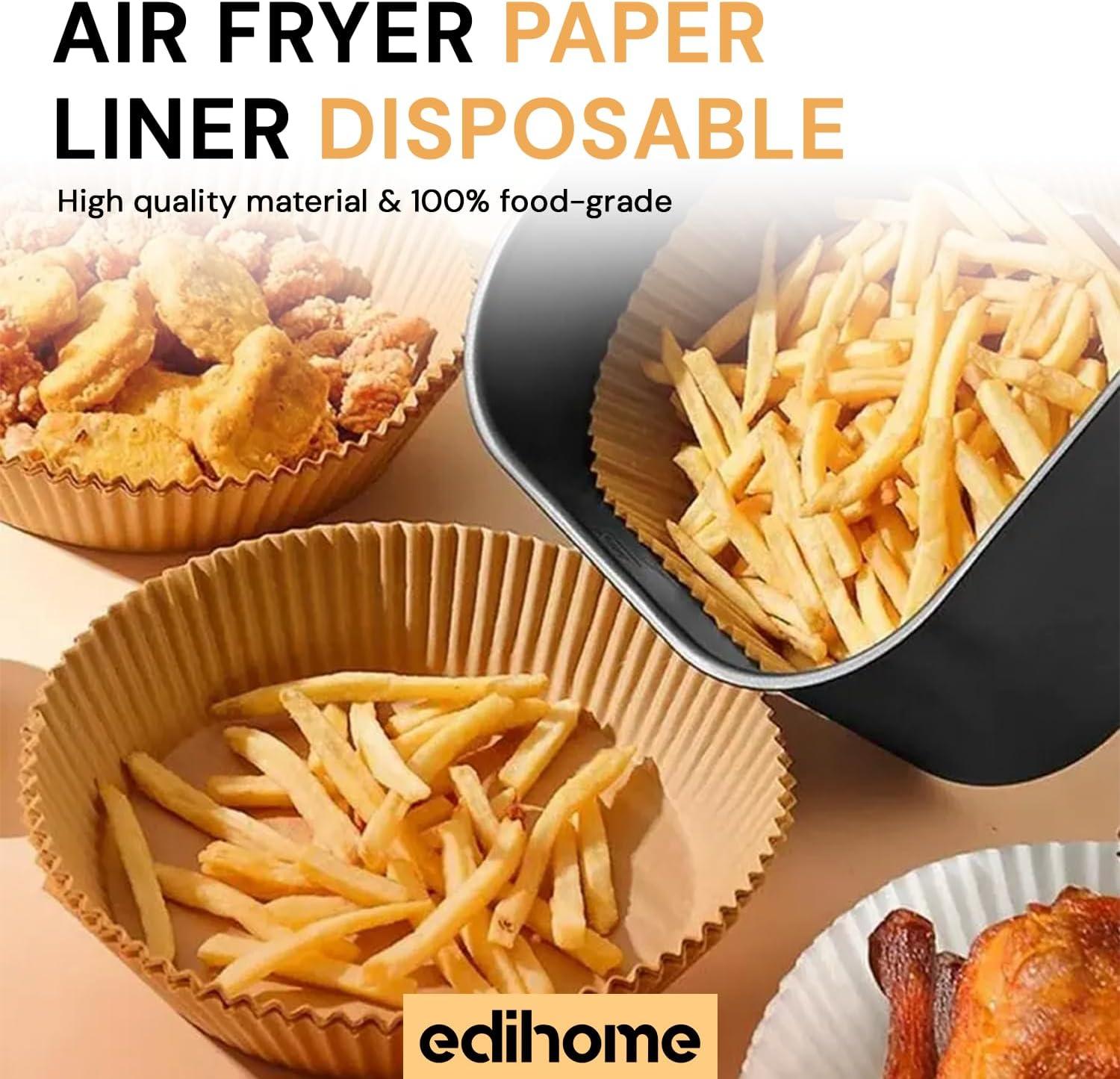 imageedihome Papier Cuisson Air Fryer pour Friteuse sans Huile 100 Units 2024 cm BPA Free Jetable pour Four 5 8 litres Carr 2024 cmRond
