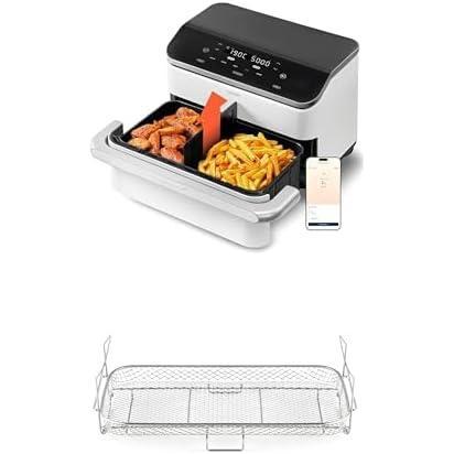 imageCOSORI Air Fryer 10L Twinfry Friteuse sans Huile Double Rsistance Airfryer Dual Zone Avec Sparateur Amovible 6en1 Grande Capacit Cuisson optimale 35240 Contrle Smart via AppBlanche