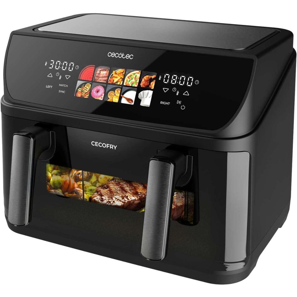 imageCecotec Air Fryer CecofryampampGrill Duoheat 10000 Friteuse Air sans Huile 10L Grill et Plancha Rsistance Double 2800W Cuisson Rapide Moins de Graisse Rsultats Consistants10L