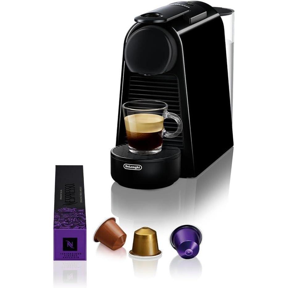 imageDeLonghi Nespresso Essenza Mini EN85R Machine Caf Automatique Machine Capsules pour une Seule Tasse Ensemble de Bienvenue Inclus Design Compact Pression 19 Bar 1150W Rouge RubisNoirpiano