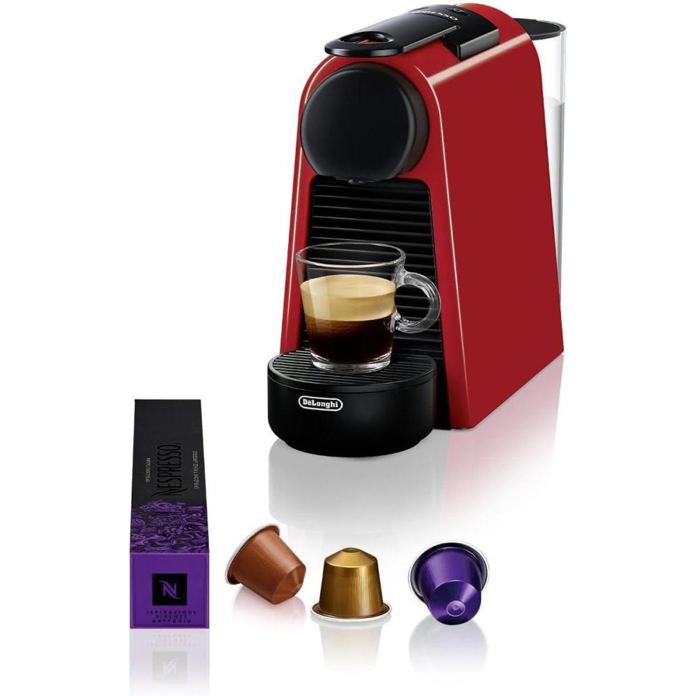 imageDeLonghi Nespresso Essenza Mini EN85R Machine Caf Automatique Machine Capsules pour une Seule Tasse Ensemble de Bienvenue Inclus Design Compact Pression 19 Bar 1150W Rouge RubisRouge Rubis
