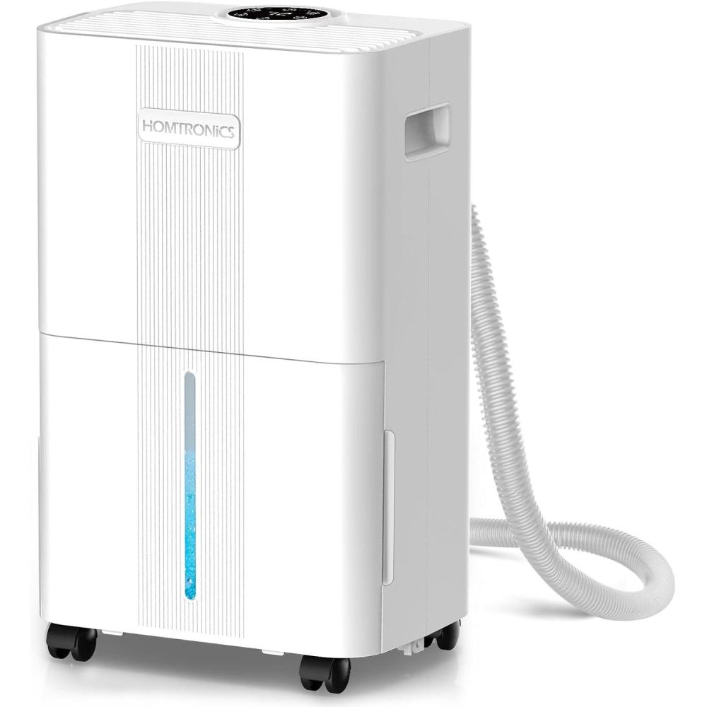 imageDshumidificateur Homtronics Deshumidificateur d air 8L avec Tuyau de VidangeMode IntelligentSecContinu cran LEDDrainage Continu 24H Minuteriepour MaisonSoussolCave