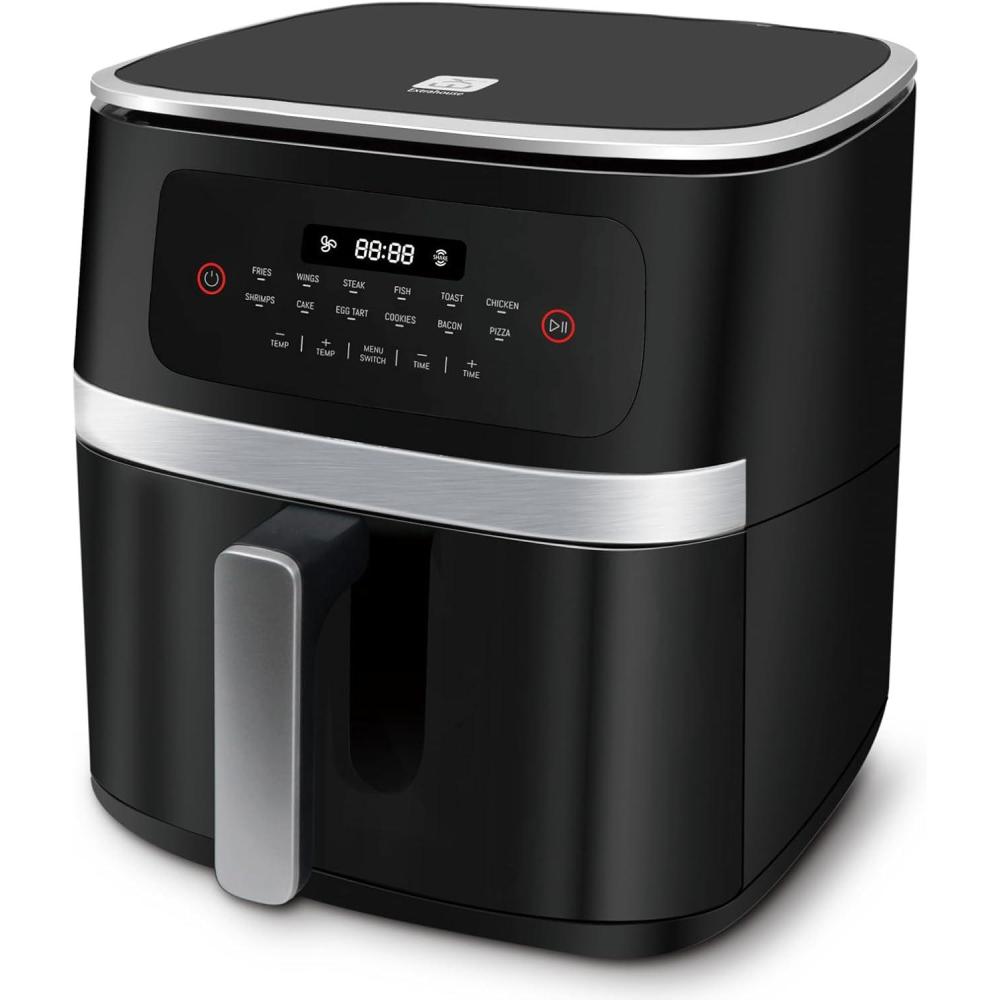 imageEXTRASTAR Airfryer 7L friteuse air XXL sans huile avec cran tactile friteuse avec affichage numrique 1800 W mode shake minuterie livre de recettes temprature maximale 200cTYPE1