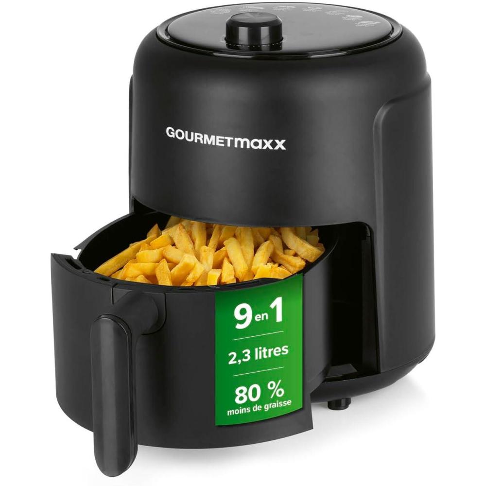 imageGOURMETmaxx Friteuse air chaud 23l Idal pour frire griller rtir etc Prparation light et douce Fonction minuterie pour une cuisson prcise et arrt automatique 1000W Noir