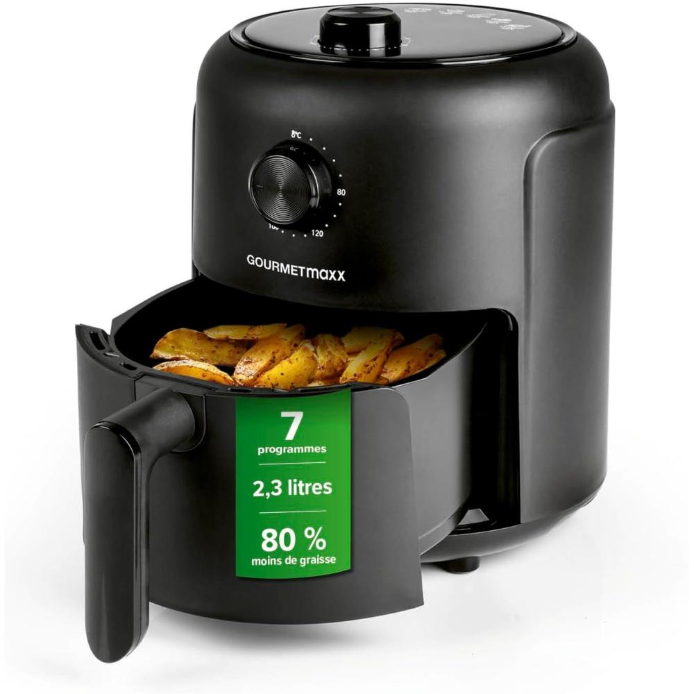 imageGOURMETmaxx Friteuse air chaud 12L Sans huile avec cran tactile minuterie brochettes ampamp fonction rtissoire 10 programmes automatiques Cuisson saine idale pour un poulet entier 1700 W2 3 Litres