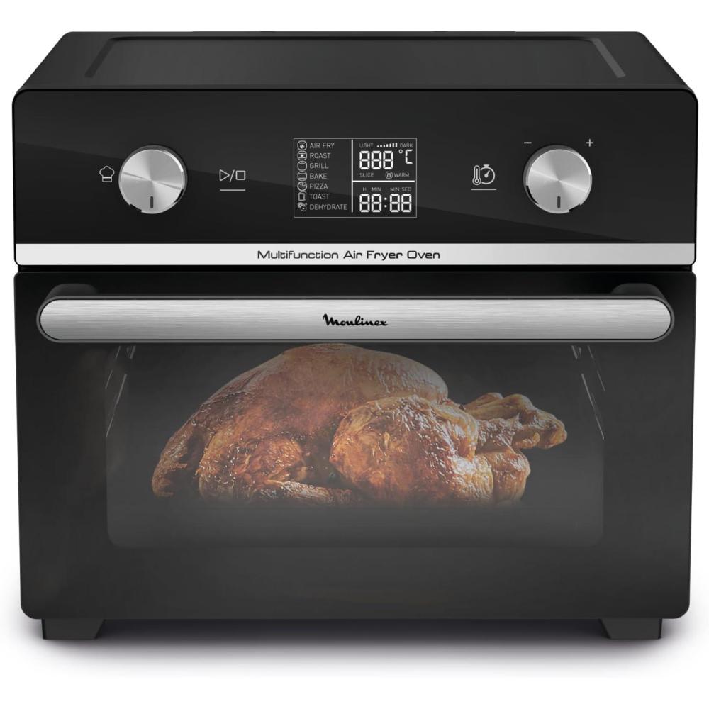 imageMoulinex Easy Fry air fryer multicuiseur et four 20 L 10 programmes friteuse sans huile 3 niveaux de cuisson compact extra crisp noir AL605820Noir