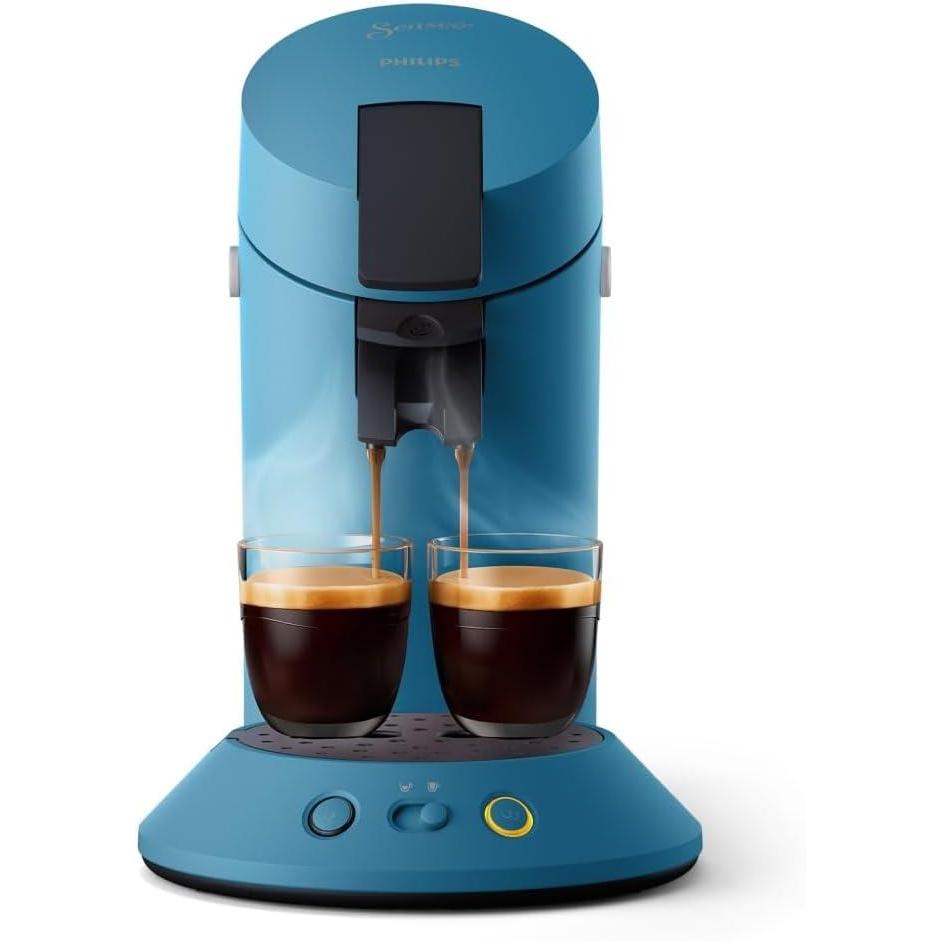 imagePhilips Senseo Original Plus Machine caf dosettes Slection de lintensit du caf Technologie Coffee Boost 2 tasses a la fois Plastique recycl Rouge tendre CSA21035Bleu Paon