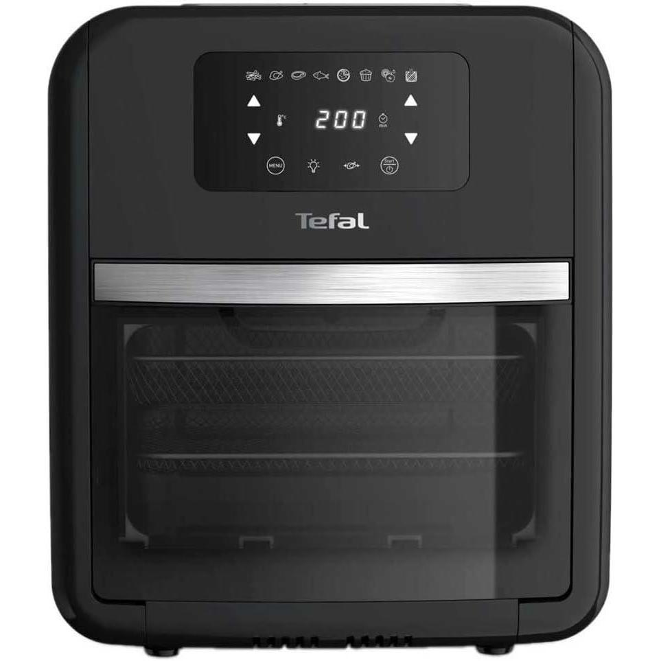 imageTefal EY401D Easy Fry Deluxe Friteuse Air Chaud 1500 W Capacit 42 l XL avec 6 Programmes Automatiques cran Numrique Minuterie Frites pour 6 Portions en Acier InoxydableNoirBlack