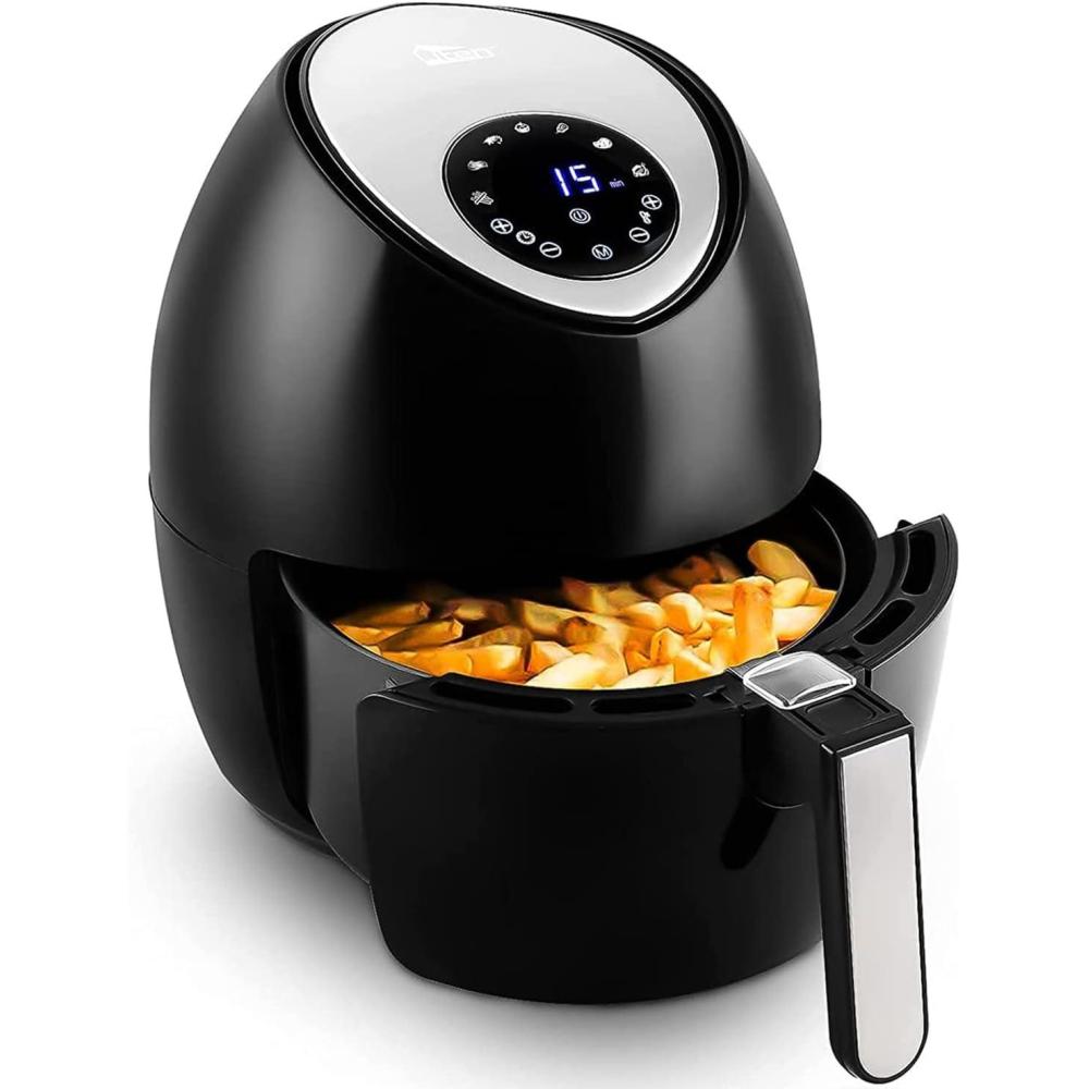 imageUten Friteuse sans Huile Friteuse Air lectrique 65L avec Panier Minuteur et Temprature Tglable Cuisson rapide Grande Capacit pour 1800WNoir3