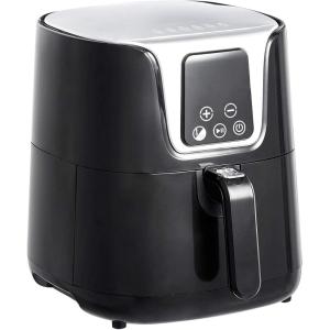 Amazon Basics Friteuse sans Huile compacte, numérique et multifonctionnelle air fryer, 4 litres, Noir / Chromé(4L)