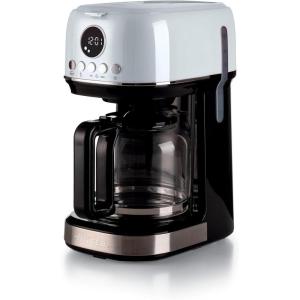 Ariete 1396 Machine à café à filtre moderne, Café américain, Capacité jusqu&rsquo;à 15 tasses, Base chauffante, Écran LCD, Filtres amovibles et lavables, Blanc(Blanc)