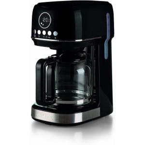 Ariete 1396 Machine à café à filtre moderne, Café américain, Capacité jusqu&rsquo;à 15 tasses, Base chauffante, Écran LCD, Filtres amovibles et lavables, Blanc(Noir)