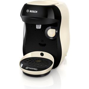 Bosch Machine à café multi-boissons Tassimo Happy friendly, TAS107E, plus de 70 boissons chaudes, OneTouch, cafétière à dosettes, Intellibrew, couleur crème
