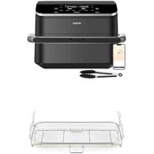 COSORI Air Fryer 10L Twinfry, Friteuse sans Huile Double Résistance, Airfryer à Dual Zone Avec Séparateur Amovible, 6-en-1, Grande Capacité, Cuisson optimale, 35℃-240℃, Contrôle Smart via App(Noir)