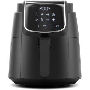 Midea Friteuse à Air Chaud 2L Compacte – 12 Programmes Air Fryer, 80-200°C, Panier Antiadhésif (Lavable), 1150W, Sans BPA – Idéal Petites Cuisines (Noir)(Noir Clair)