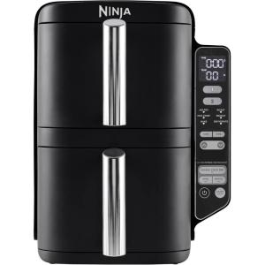 NINJA Foodi FlexDrawer Air Fryer 2 Compartiments Avec Séparateur Amovible, Grande Capacité 10.4L, Air Fryer 7-en-1, Max 240°C, Pièces Antiadhésives Amovibles Lavables Au Lave-Vaisselle, Noir(Gris)