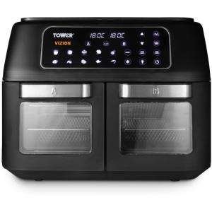 Tower T17102 Vortx Vizion Air Fryer à Double Compartiment – Friteuse Avec Écran Tactile Numérique, 11 L, Noir(Friteuse à air à double four Vizion 11 L)