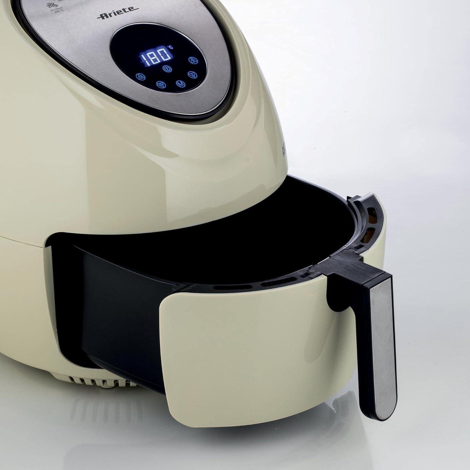 imageAriete Airy Fryer XXL 4618 Friteuse Air 7 Litre Minuterie 60 Minutes Ecran LCD et Tactile avec 7 Modes de Cuisson Temprature Maximale 200 C Capacit 25kg 1800W BeigeBeige