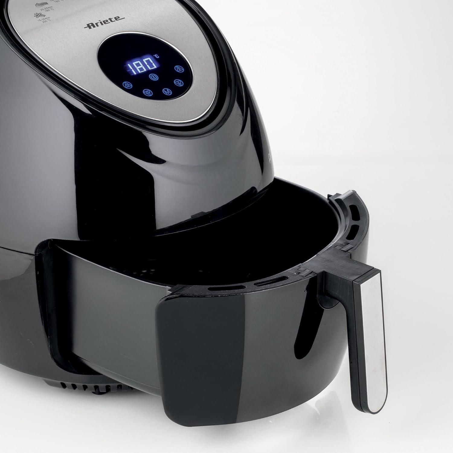 imageAriete Airy Fryer XXL 4618 Friteuse Air 7 Litre Minuterie 60 Minutes Ecran LCD et Tactile avec 7 Modes de Cuisson Temprature Maximale 200 C Capacit 25kg 1800W BeigeNoir Acier Inoxydable