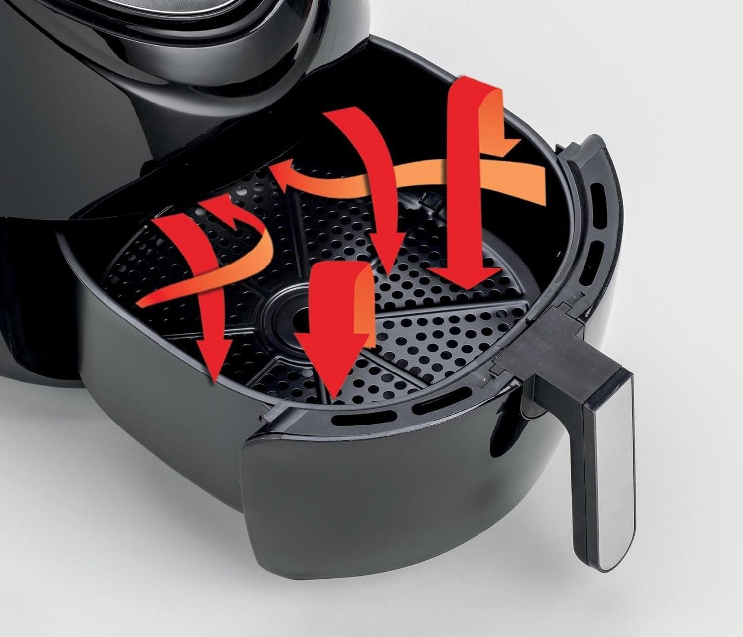 imageAriete Airy Fryer XXL 4618 Friteuse Air 7 Litre Minuterie 60 Minutes Ecran LCD et Tactile avec 7 Modes de Cuisson Temprature Maximale 200 C Capacit 25kg 1800W BeigeNoir Acier Inoxydable