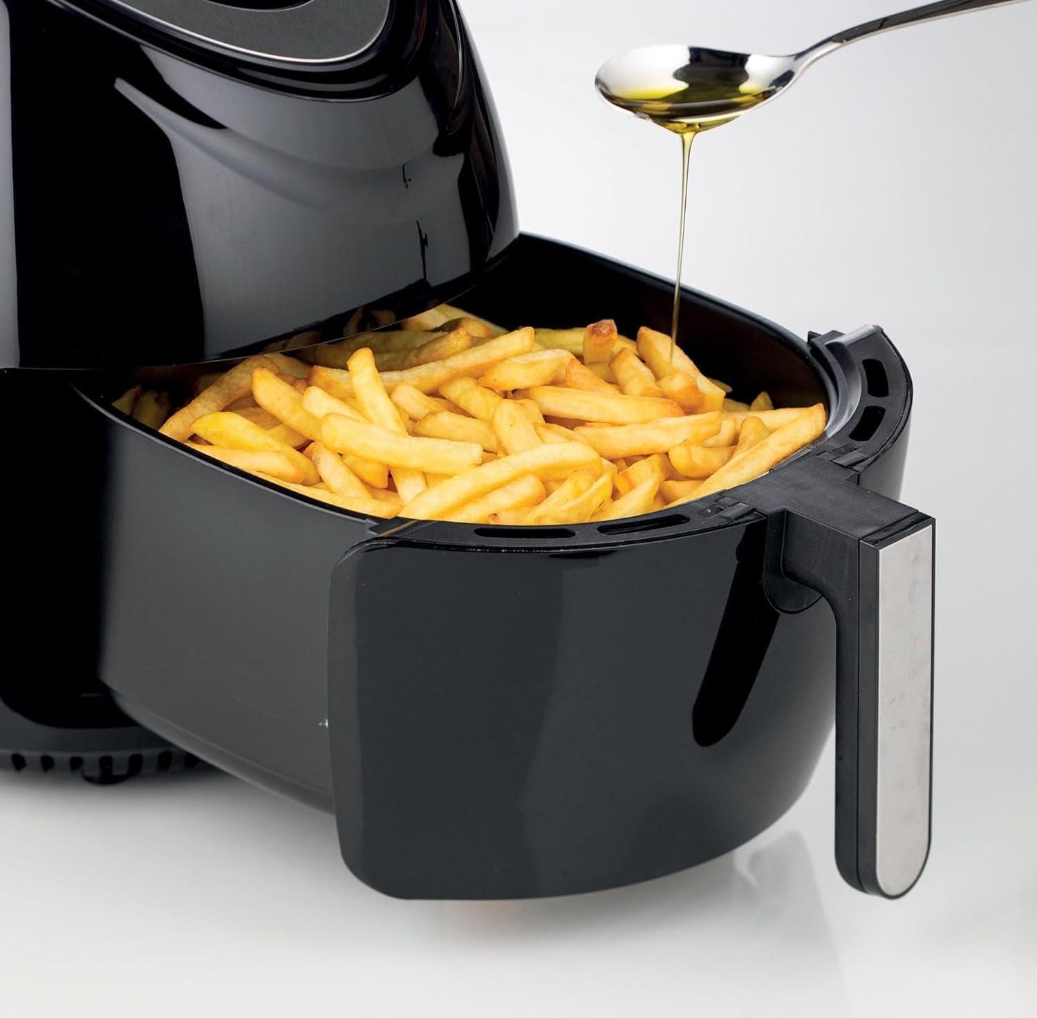 imageAriete Airy Fryer XXL 4618 Friteuse Air 7 Litre Minuterie 60 Minutes Ecran LCD et Tactile avec 7 Modes de Cuisson Temprature Maximale 200 C Capacit 25kg 1800W BeigeNoir Acier Inoxydable