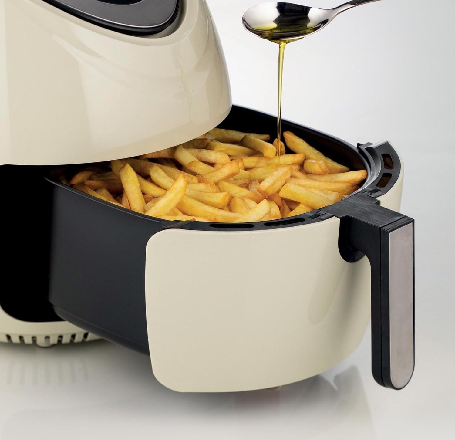imageAriete Airy Fryer XXL 4618 Friteuse Air 7 Litre Minuterie 60 Minutes Ecran LCD et Tactile avec 7 Modes de Cuisson Temprature Maximale 200 C Capacit 25kg 1800W BeigeBeige