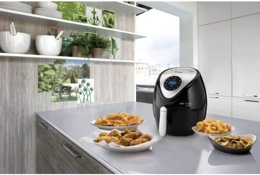 imageAriete Airy Fryer XXL 4618 Friteuse Air 7 Litre Minuterie 60 Minutes Ecran LCD et Tactile avec 7 Modes de Cuisson Temprature Maximale 200 C Capacit 25kg 1800W BeigeNoir Acier Inoxydable