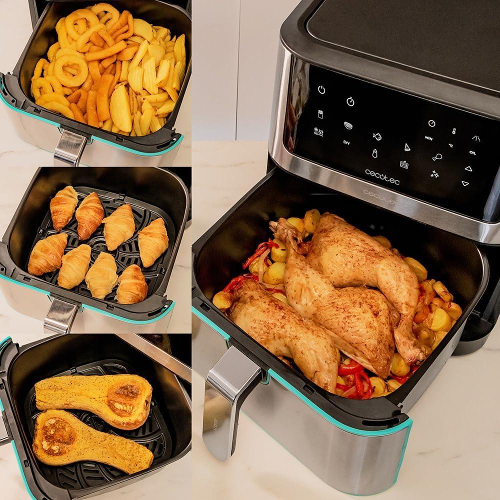imageCecotec Friteuse sans Huile de 8 L Cecofry Supreme 8000 Air Fryer de 1800 W 10 Menus Technologie Perfect Cook Temprature Rglable 30C 200C Commande TactileAcier Inoxydable