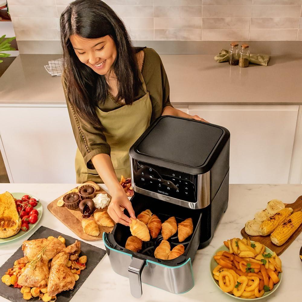 imageCecotec Friteuse sans Huile de 8 L Cecofry Supreme 8000 Air Fryer de 1800 W 10 Menus Technologie Perfect Cook Temprature Rglable 30C 200C Commande TactileAcier Inoxydable