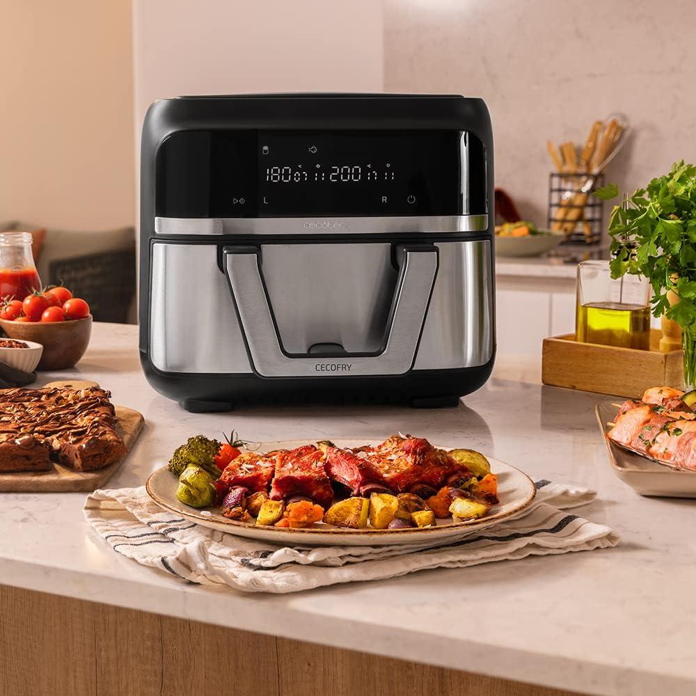 imageCecotec Friteuse sans Huile de 8 L Cecofry Supreme 8000 Air Fryer de 1800 W 10 Menus Technologie Perfect Cook Temprature Rglable 30C 200C Commande TactileAcier Inoxydable